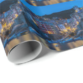 Riomaggiore at night Cinque Terre Liguria Italië Cadeaupapier (Rol Hoek)