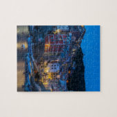 Riomaggiore at night Cinque Terre Liguria Italië Legpuzzel (Horizontaal)