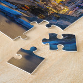 Riomaggiore at night Cinque Terre Liguria Italië Legpuzzel (Zijkant)