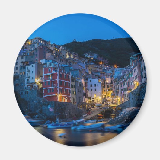 Riomaggiore at night Cinque Terre Liguria Italië Magneet (Voorkant)