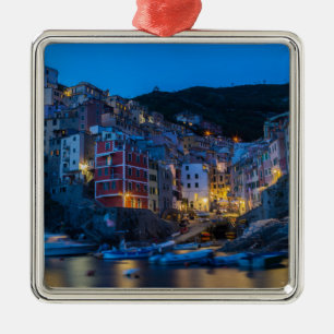 Riomaggiore at night Cinque Terre Liguria Italië Metalen Ornament