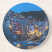Riomaggiore at night Cinque Terre Liguria Italië Zandsteen Onderzetter (Voorkant)