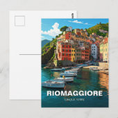 Riomaggiore, Cinqua Terra Magnet Briefkaart (Voorkant / Achterkant)