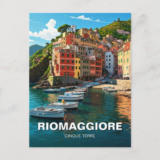Riomaggiore, Cinqua Terra Magnet Briefkaart (Voorkant)