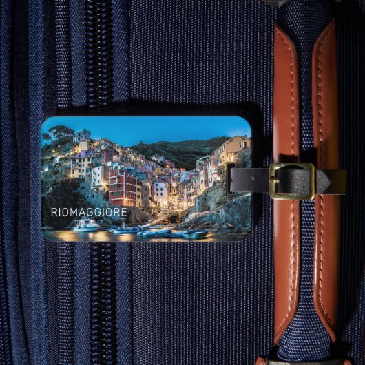 Riomaggiore Cinque Terre La Spezia Italië Panorama Bagagelabel (Voorkant Insitu 4)