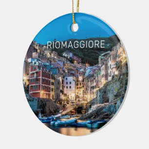 Riomaggiore Cinque Terre La Spezia Italië Panorama Keramisch Ornament