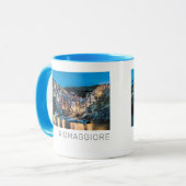 Riomaggiore Cinque Terre La Spezia Italië Panorama Mok (Voorkant links)