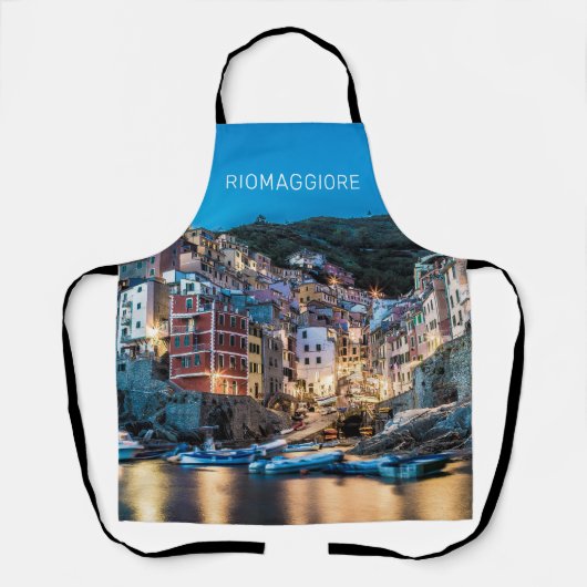 Riomaggiore Cinque Terre La Spezia Italië Panorama Schort (Voorkant)