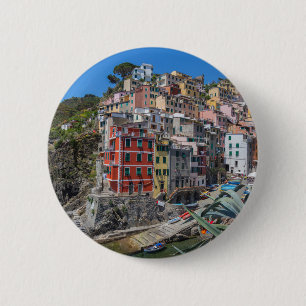 Riomaggiore Cinque Terre Liguria Italië Ronde Button 5,7 Cm