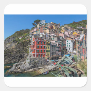 Riomaggiore Cinque Terre Liguria Italië Vierkante Sticker