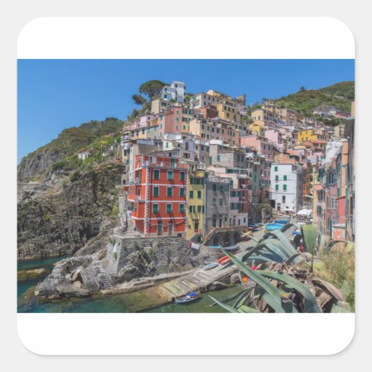 Riomaggiore Cinque Terre Liguria Italië Vierkante Sticker (Voorkant)