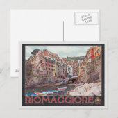 Riomaggiore Harbour - op Black.jpg Briefkaart (Voorkant / Achterkant)
