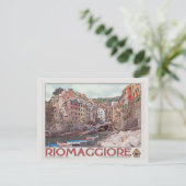 Riomaggiore Harbour - op White.jpg Briefkaart (Staand voorkant)