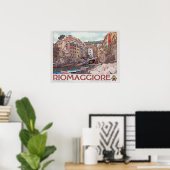 Riomaggiore Harbour - op White.jpg Poster (Thuiskantoor)
