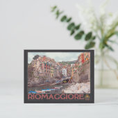 Riomaggiore Harbour (zwart) Briefkaart (Staand voorkant)