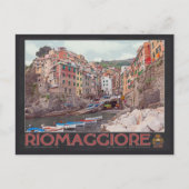 Riomaggiore Harbour (zwart) Briefkaart (Voorkant)