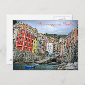 Riomaggiore, Italië - het Briefkaart van Cinque (Voorkant / Achterkant)