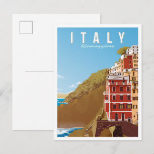 Riomaggiore Italië Kunst Vintage reis Briefkaart