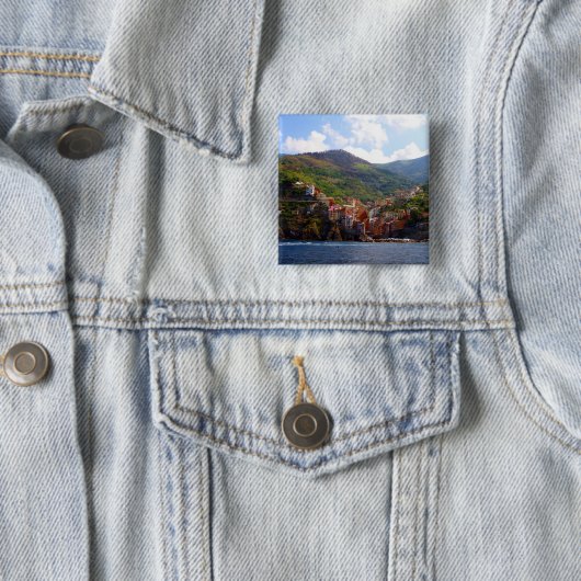 riomaggiore vierkante button 5,1 cm (In situ)