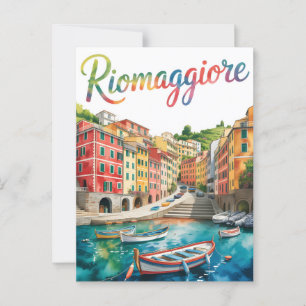 Riomaggiore-waterverf Briefkaart