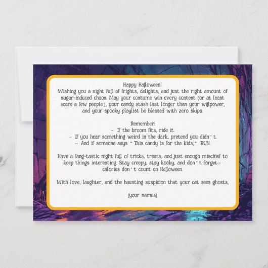 Riool Spooktacular Halloween Kaart (Achterkant)