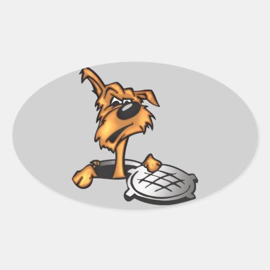 rioolbuis ovale sticker (Voorkant)