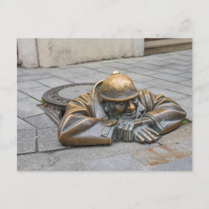 Rioolwerker Bronzen Standbeeld, Bratislava, Slowak Briefkaart