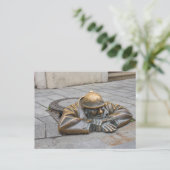 Rioolwerker Bronzen Standbeeld, Bratislava, Slowak Briefkaart (Staand voorkant)