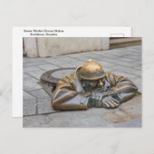 Rioolwerker Bronzen Standbeeld, Bratislava, Slowak Briefkaart (Voorkant / Achterkant)