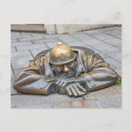 Rioolwerker Bronzen Standbeeld, Bratislava, Slowak Briefkaart