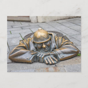 Rioolwerker Bronzen Standbeeld, Bratislava, Slowak Briefkaart