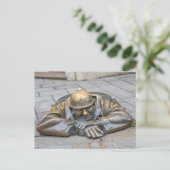 Rioolwerker Bronzen Standbeeld, Bratislava, Slowak Briefkaart (Staand voorkant)