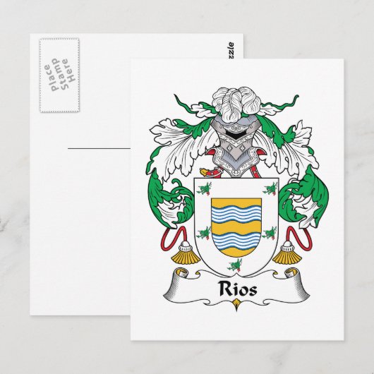 Rios Family Crest Briefkaart (Voorkant / Achterkant)