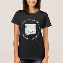 Riot Grrl Black Womens T Shirt