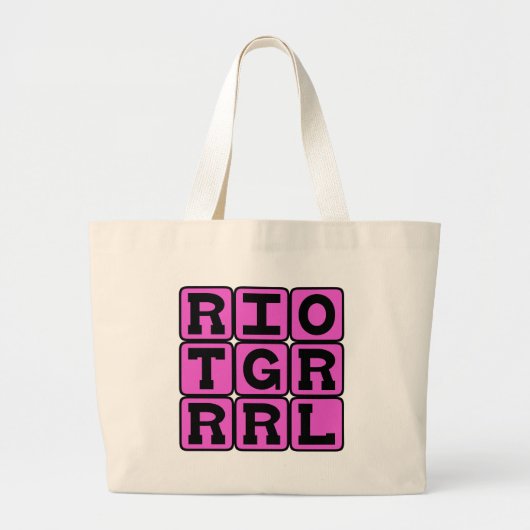 Riot Grrl, Music Genre Grote Tote Bag (Voorkant)