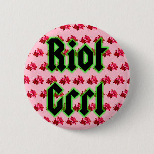 Riot Grrl Rozen Pin Badge Ronde Button 5,7 Cm