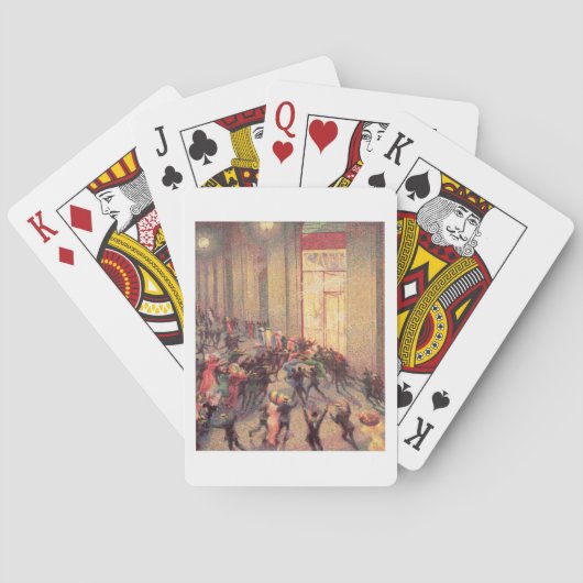 Riot in the Galleria, 1909 (olie op canvas) Speelkaarten (Achterkant)