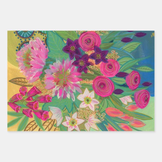 Riot of Pink Gift Wrap Inpakpapier Vel (Voorkant 2)