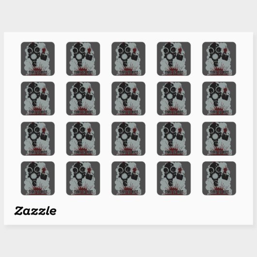 Riot Tijd Vierkante Sticker (Vel)