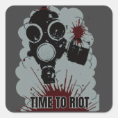 Riot Tijd Vierkante Sticker (Voorkant)
