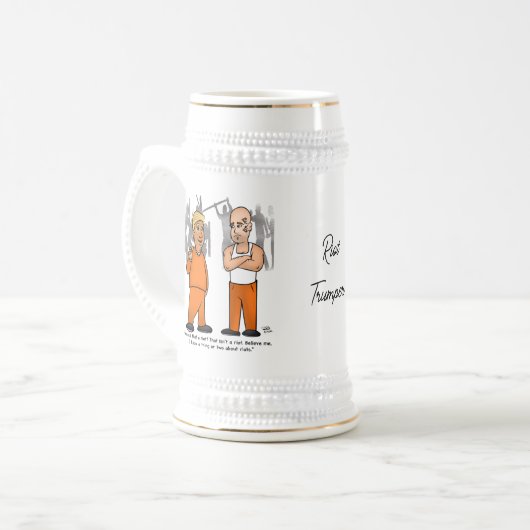 Riot Trumper Beer Stein Bierpul (Voorkant links)