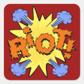 Riot Vierkante Sticker (Voorkant)