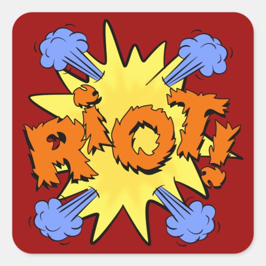 Riot Vierkante Sticker (Voorkant)