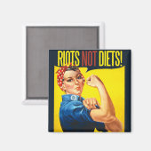 Riots niet Diëten -  feminisme Magneet (Voorkant / Achterkant)