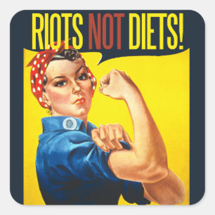 Riots niet Diëten -  feminisme Vierkante Sticker