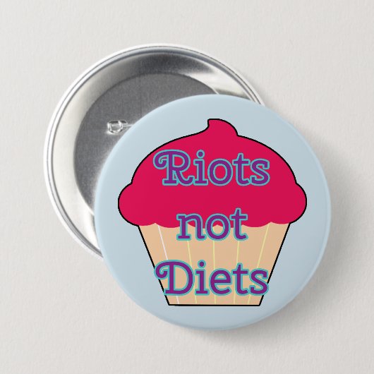 Riots not Diets, feminist button (Voorkant /achterkant)