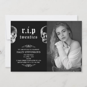 RIP 20-er jaren Twintiger jaren Funeral Skull 30e  Kaart
