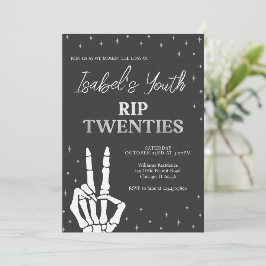 RIP 20 Halloween verjaardag Kaart (Staand voorkant)