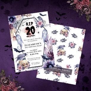 RIP 20 Verjaardag Gothic Halloween Milestone b'day Kaart