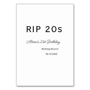 RIP 20e 21e verjaardag eenvoudig minimale brunch d Kaart